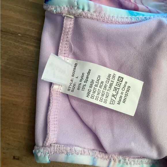 ENVYA SIZE LARGE MARBLE 2 PIECE BIKINI HIGH WAISTED TANK - Picture 7 of 7